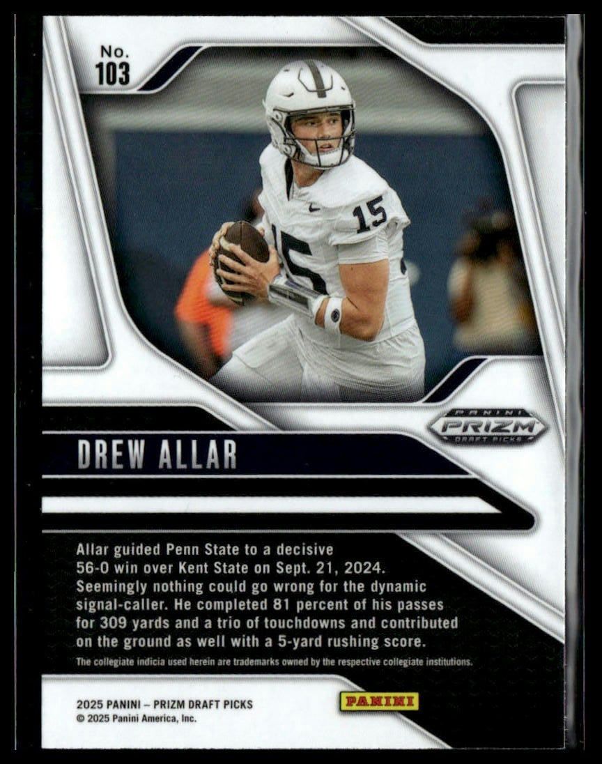 2025 Panini Prizm Draft Picks #103 Drew Allar