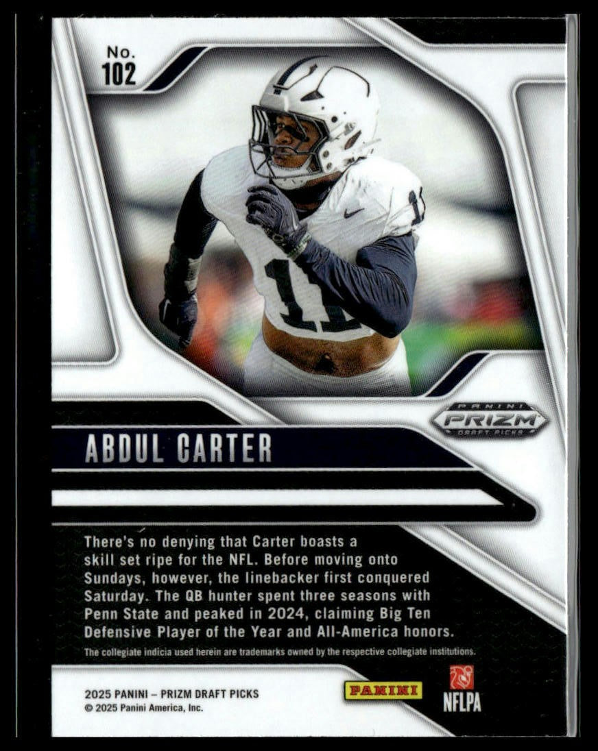 2025 Panini Prizm Draft Picks #102 Abdul Carter