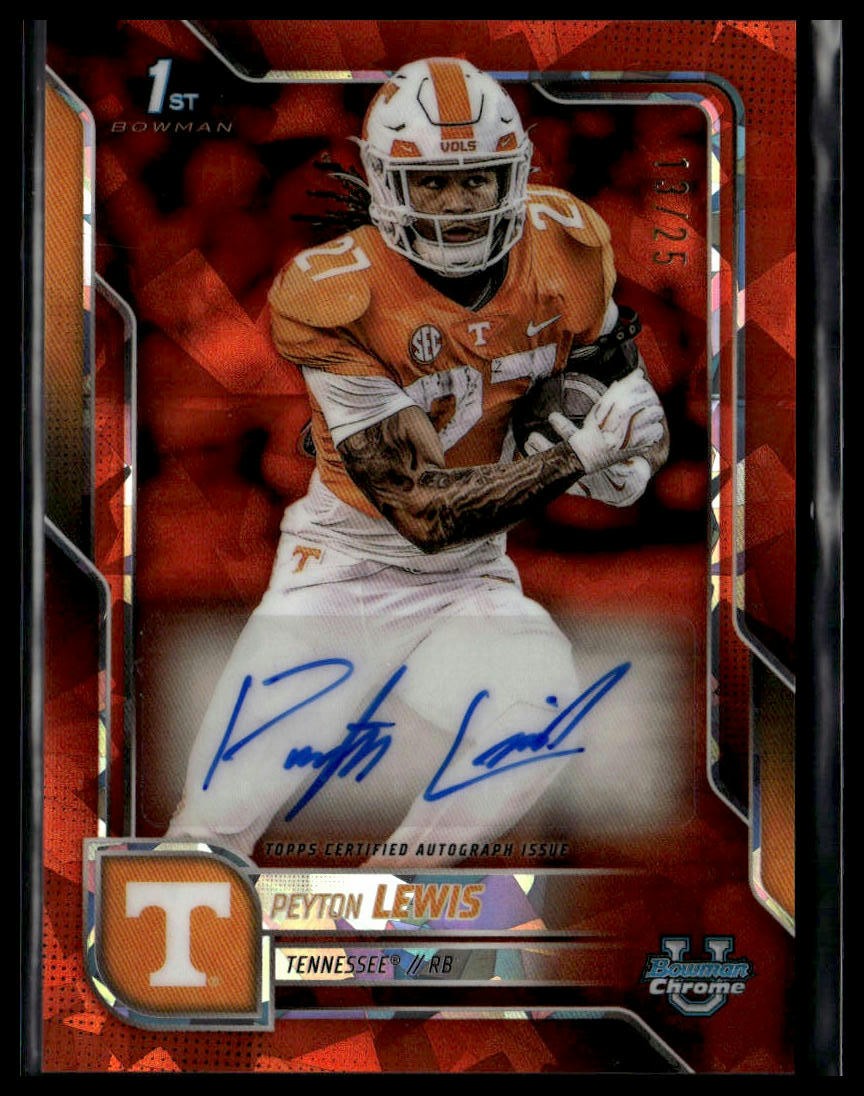 2025 Bowman U Chrome Sapphire #BCA-PLE Peyton Lewis Sapphire Auto Orange #/25