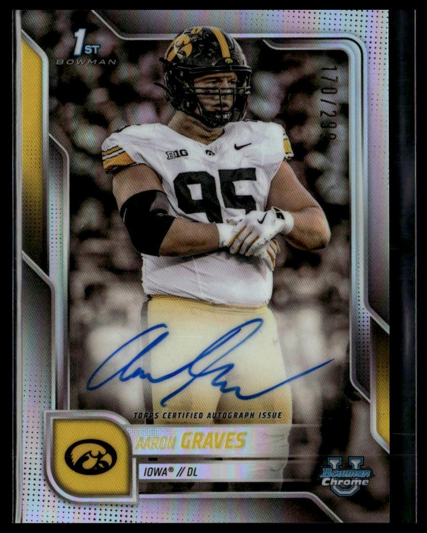 2025 Bowman University Chrome #BCA-AG Aaron Graves Chrome Prospect Auto #/299