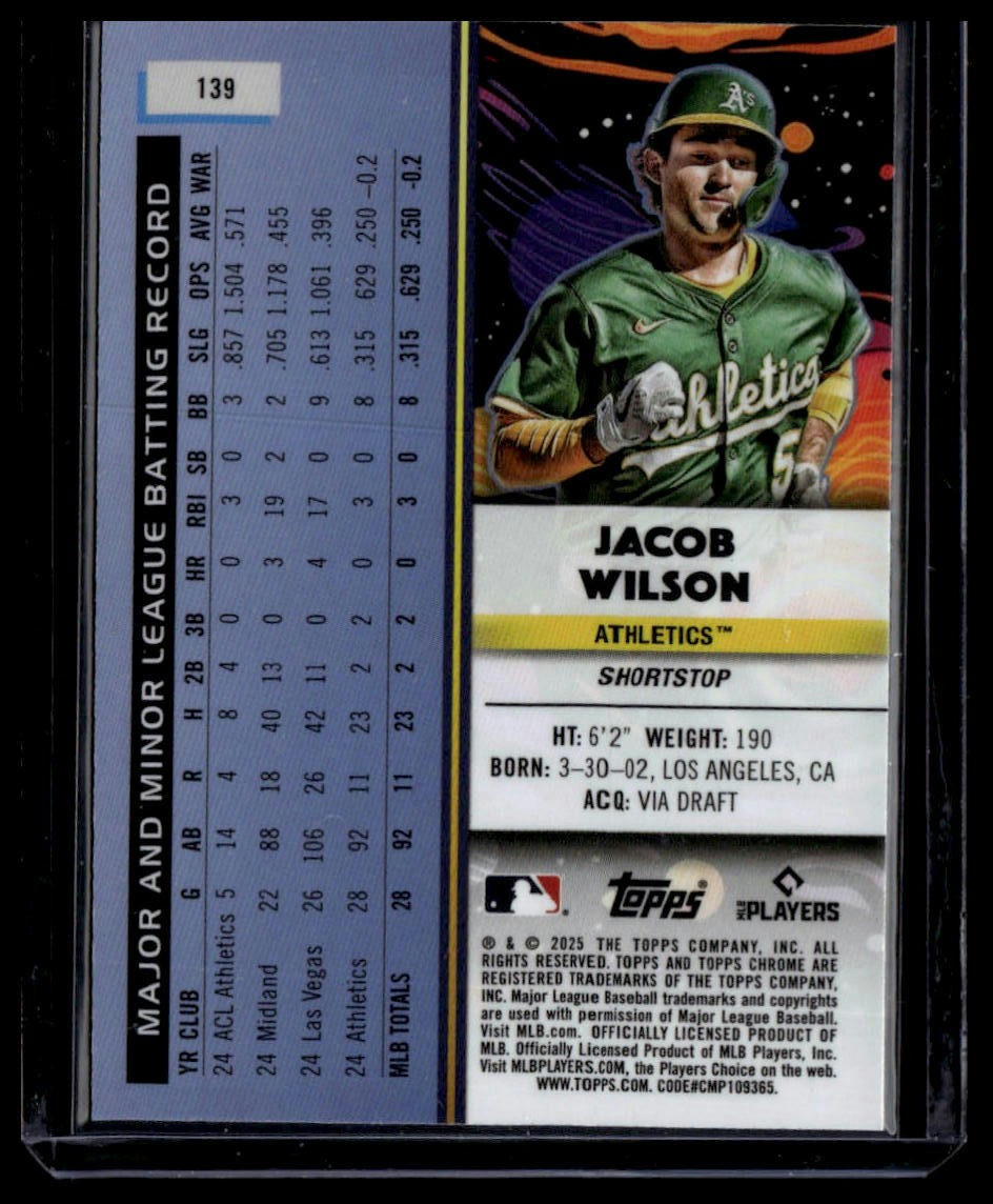 2025 Topps Chrome Cosmic #139 Jacob Wilson