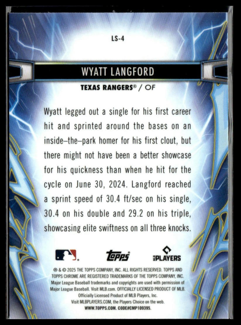 2025 Topps Chrome Cosmic #LS-4 Wyatt Langford Light Speed