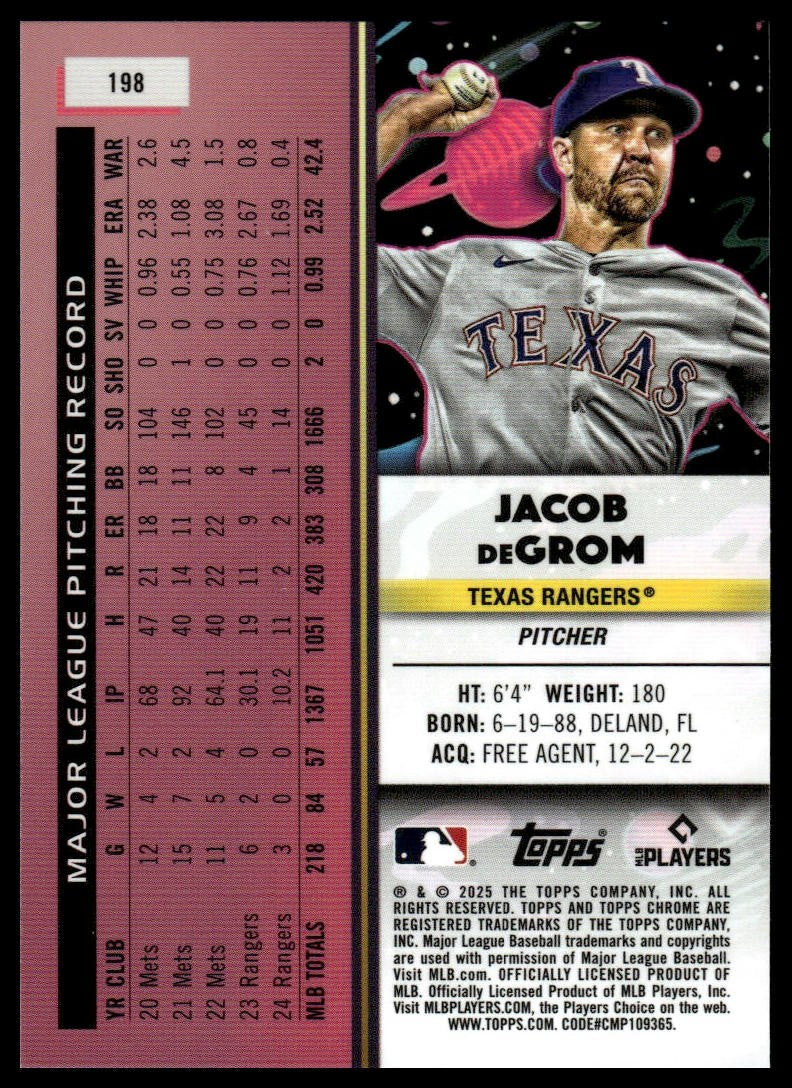 2025 Topps Chrome Cosmic #198 Jacob deGrom