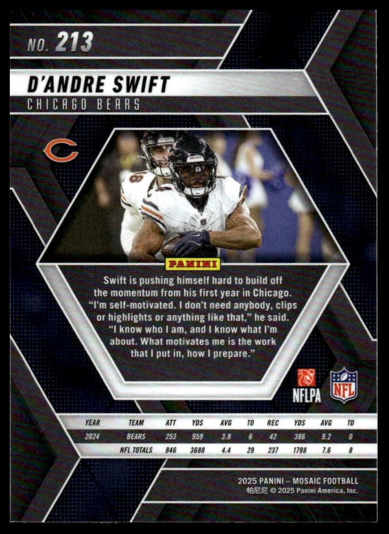 2025 Panini Mosaic #213 D'Andre Swift