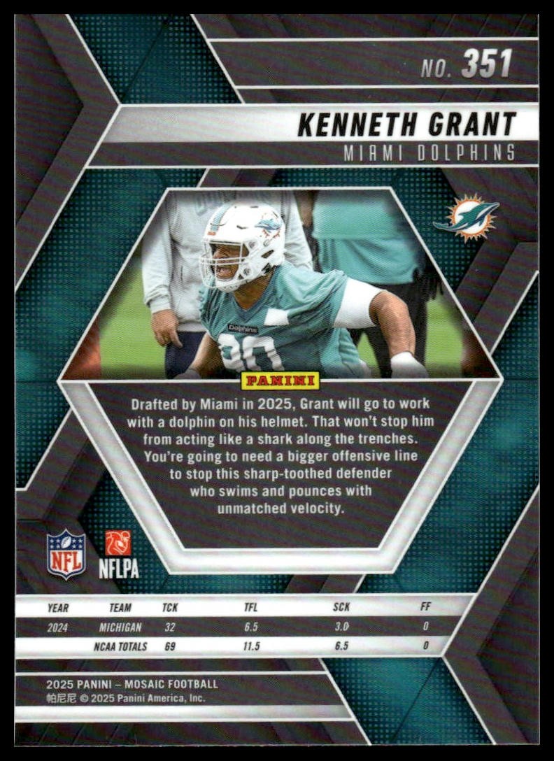 2025 Panini Mosaic #351 Kenneth Grant