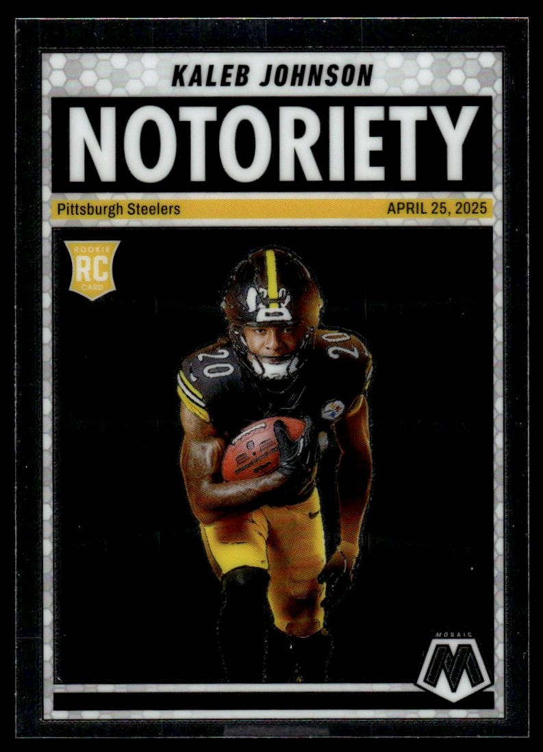 2025 Panini Mosaic #22 Kaleb Johnson Notoriety