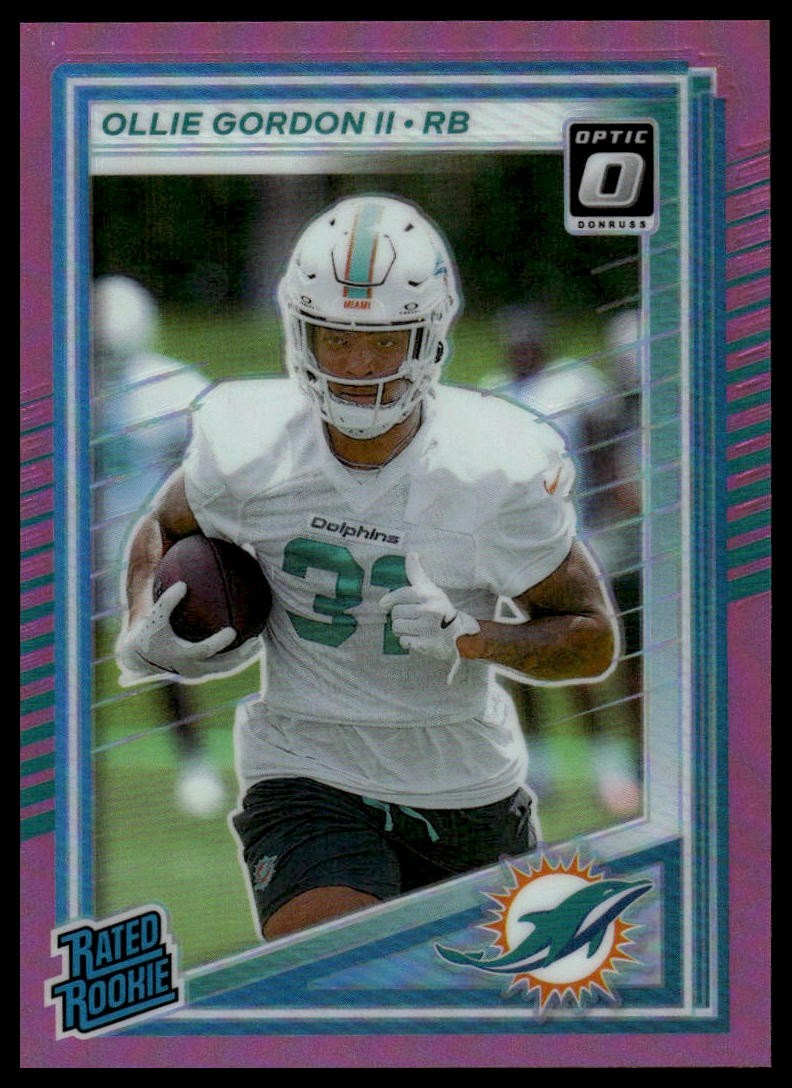 2025 Donruss #394 Ollie Gordon II Optic Rated Rookies Preview Pink