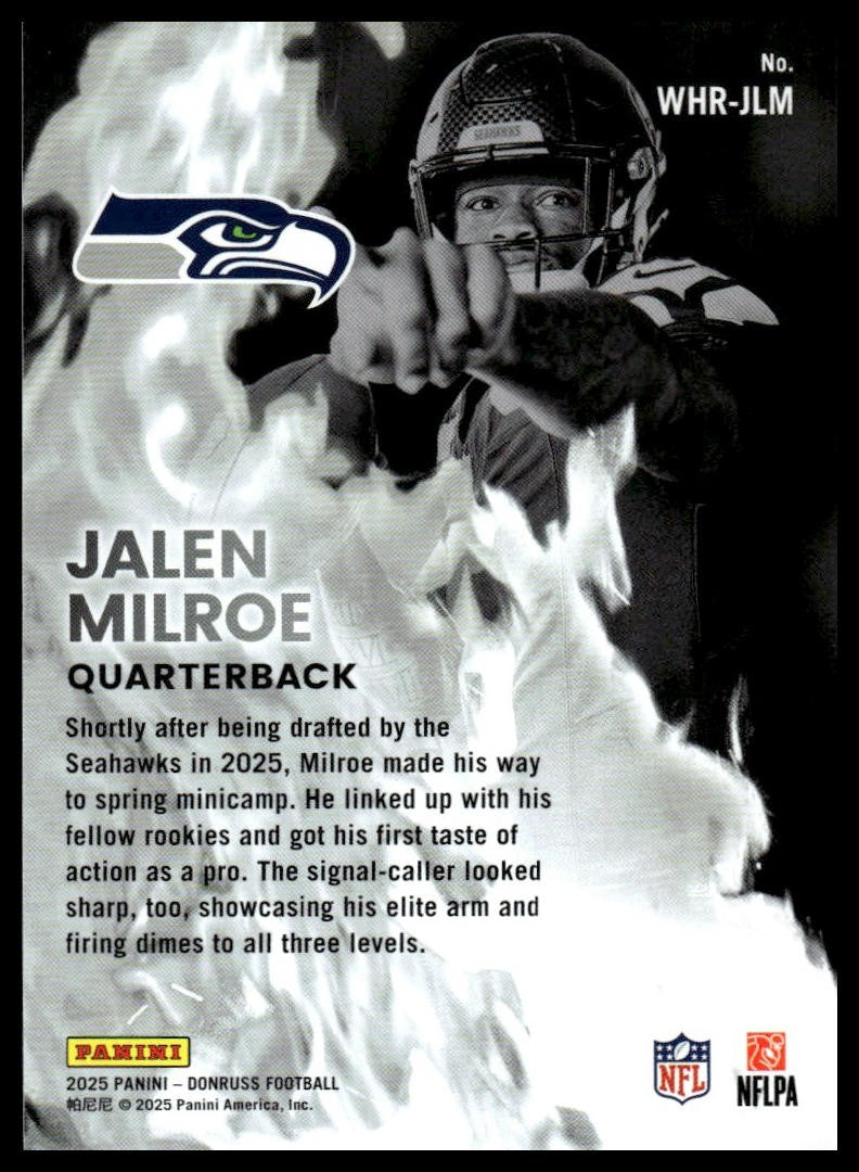 2025 Donruss #WHR-JLM Jalen Milroe White Hot Rookies