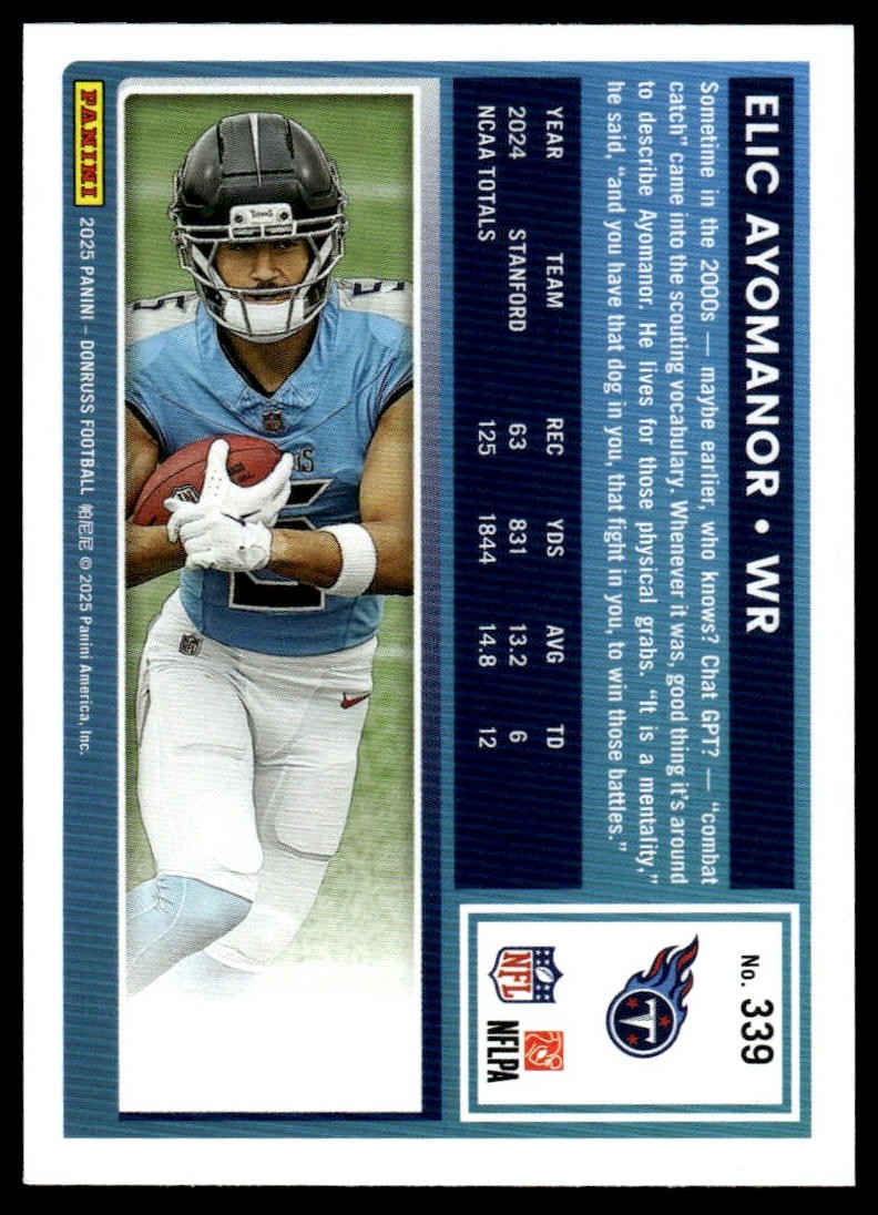 2025 Donruss #339 Elic Ayomanor