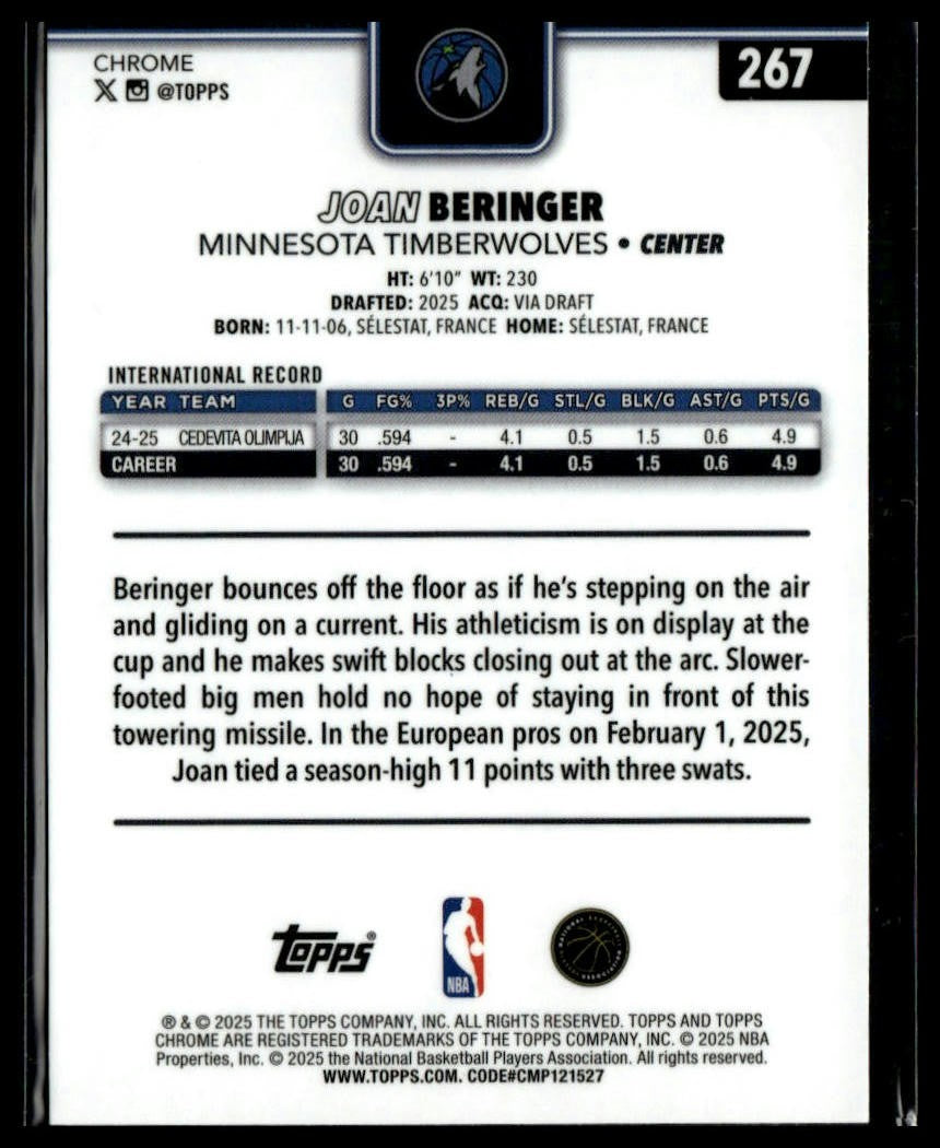 2025-26 Topps Chrome #267 Joan Beringer