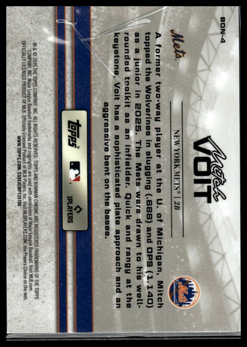 2025 Bowman Draft #BDN-4 Mitch Voit Bowman Draft Night