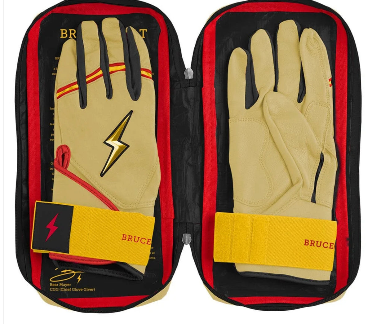 Bruce Bolt Konnor Griffin Creator Long Cuff Batting Gloves Red MEDIUM NEW